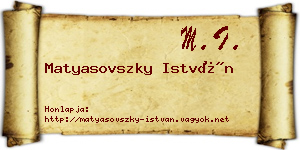 Matyasovszky István névjegykártya